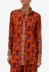 Zimmermann Wylie Silk Dolman Shirt Orange 1499TRS251ORANGE