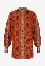 Zimmermann Wylie Silk Dolman Shirt Orange 1499TRS251ORANGE