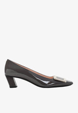 Belle Vivier 45 Metal Buckle Pumps in Patent Leather