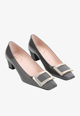 Belle Vivier 45 Metal Buckle Pumps in Patent Leather