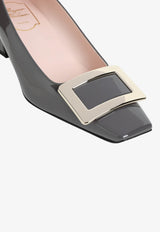 Belle Vivier 45 Metal Buckle Pumps in Patent Leather