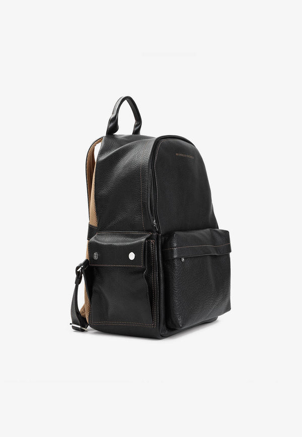 Logo Leather Backpack