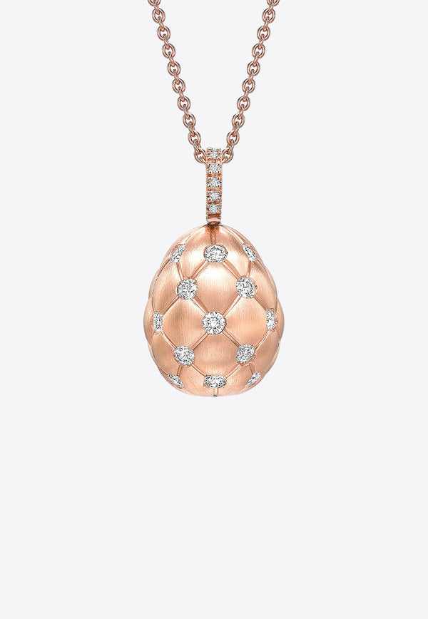 Fabergé Treillage Diamond Egg Pendant Necklace in 18-karat Rose Gold Rose Gold 158FP305