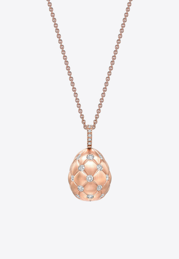 Fabergé Treillage Diamond Egg Pendant Necklace in 18-karat Rose Gold Rose Gold 158FP305