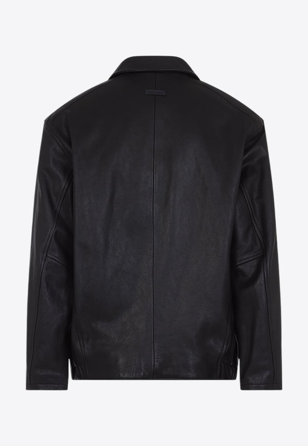 Zip-Up Leather Jacket