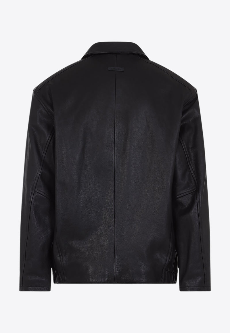 Zip-Up Leather Jacket