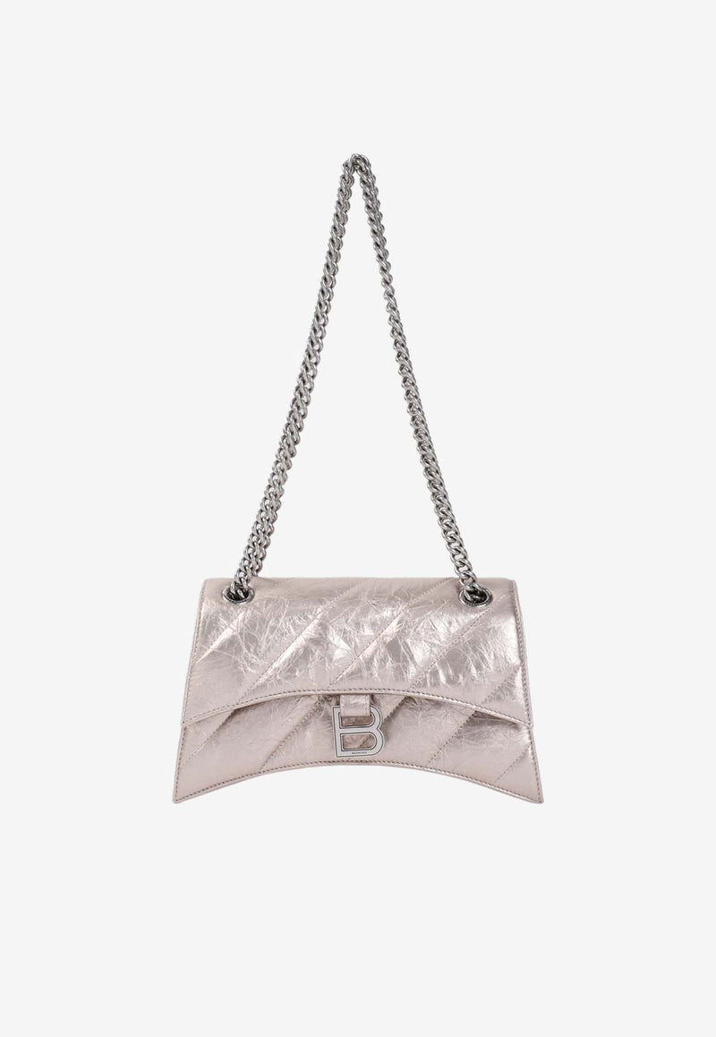 Crush Chain Shoulder Bag in Calf Leather