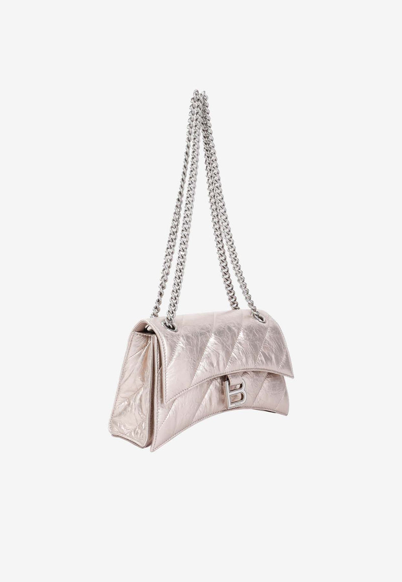 Crush Chain Shoulder Bag in Calf Leather