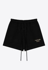 Fear Of God Essentials Logo Print Drawstring Shorts Black 160BT242000F/P_FEARE-BLK