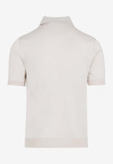 Short-Sleeved Silk Polo T-shirt