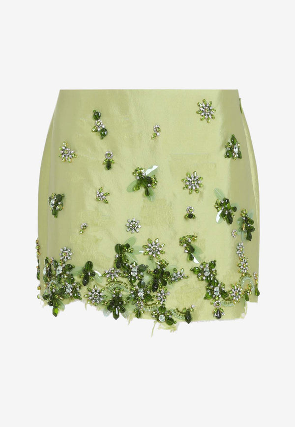 Crystal-Embellished Mini Skirt