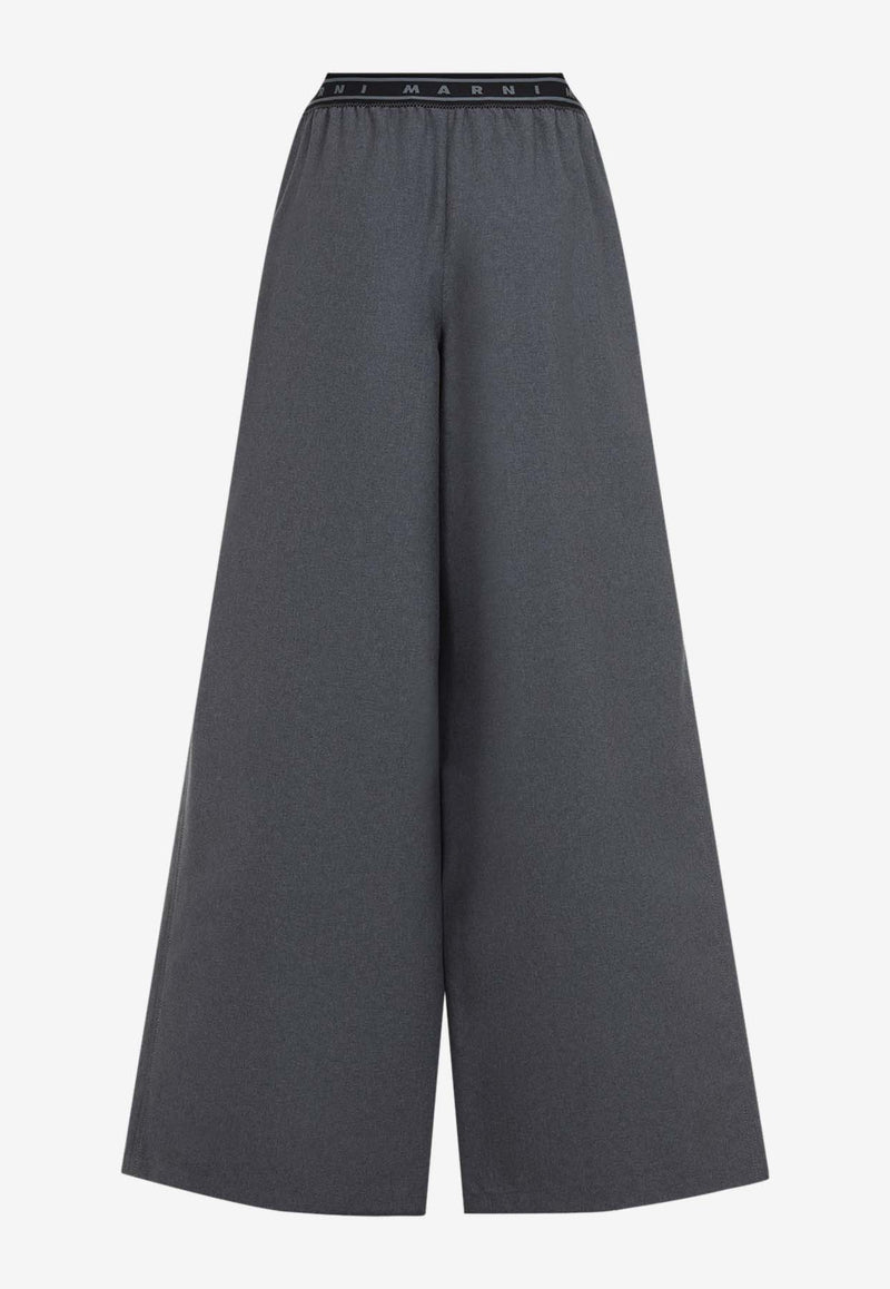 Wide-Leg Wool Pants