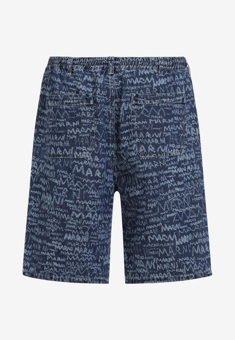 Logo Denim Shorts