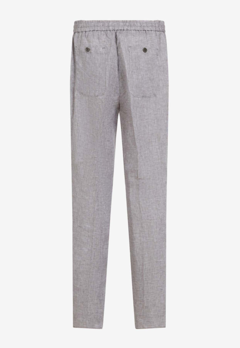 Slim-Fit Linen Pants