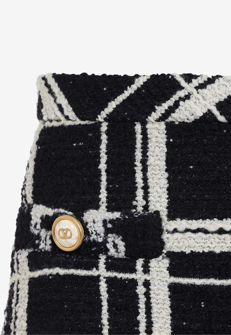 Macro Check Tweed Mini Skirt