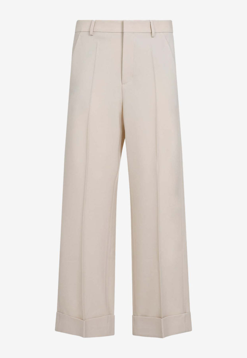 Wide-Leg Wool Pants