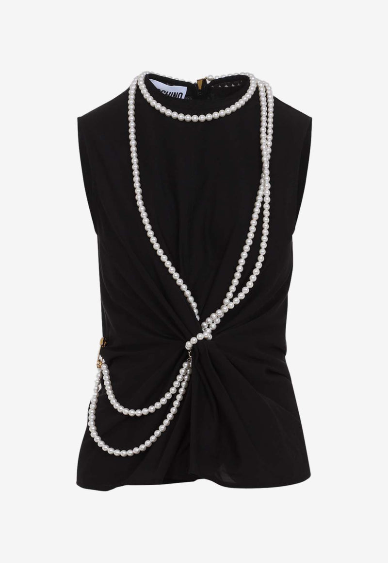 Pearl Embellished Sleeveless Top