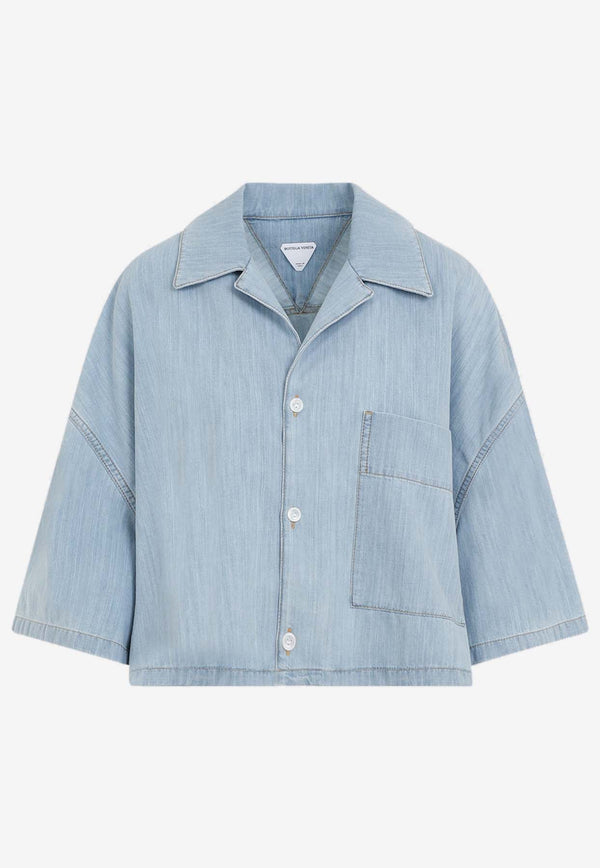 Light Bleached Cropped Denim Shirt