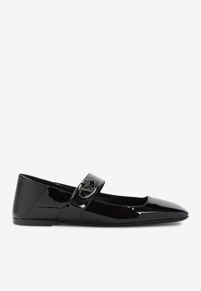 VLogo Locker Mary-Jane Ballet Flats in Patent Leather