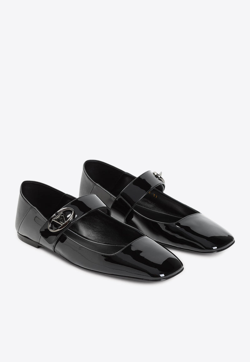 VLogo Locker Mary-Jane Ballet Flats in Patent Leather