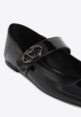 VLogo Locker Mary-Jane Ballet Flats in Patent Leather