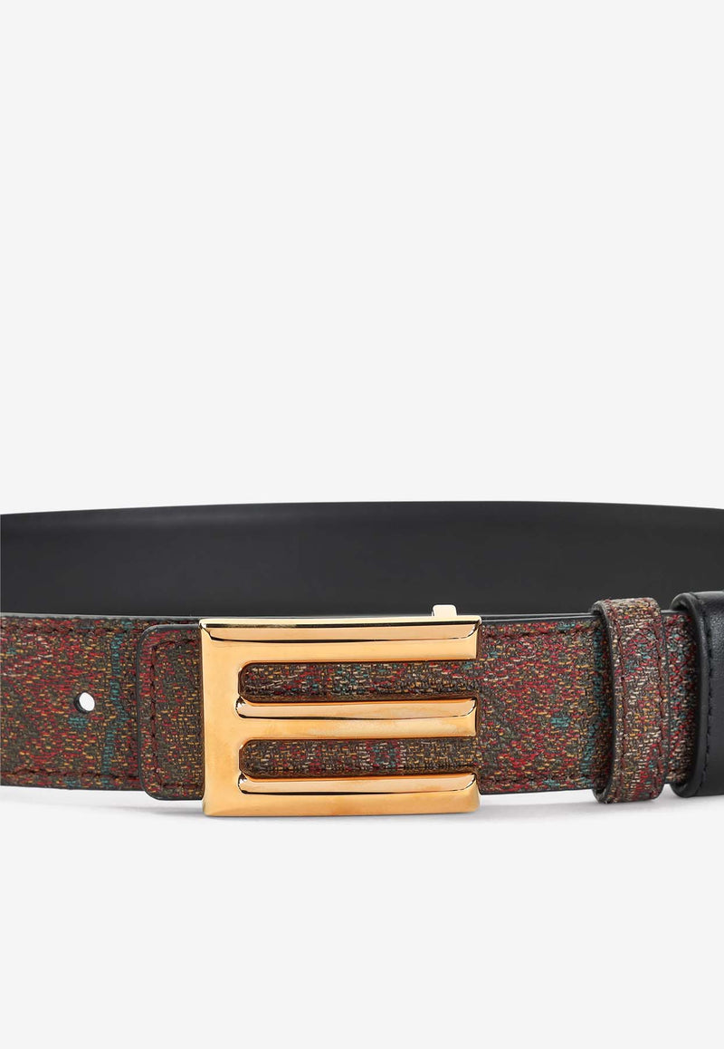 Logo Buckle Paisley Belt