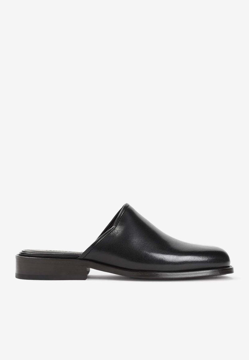 Square Toe Leather Mules