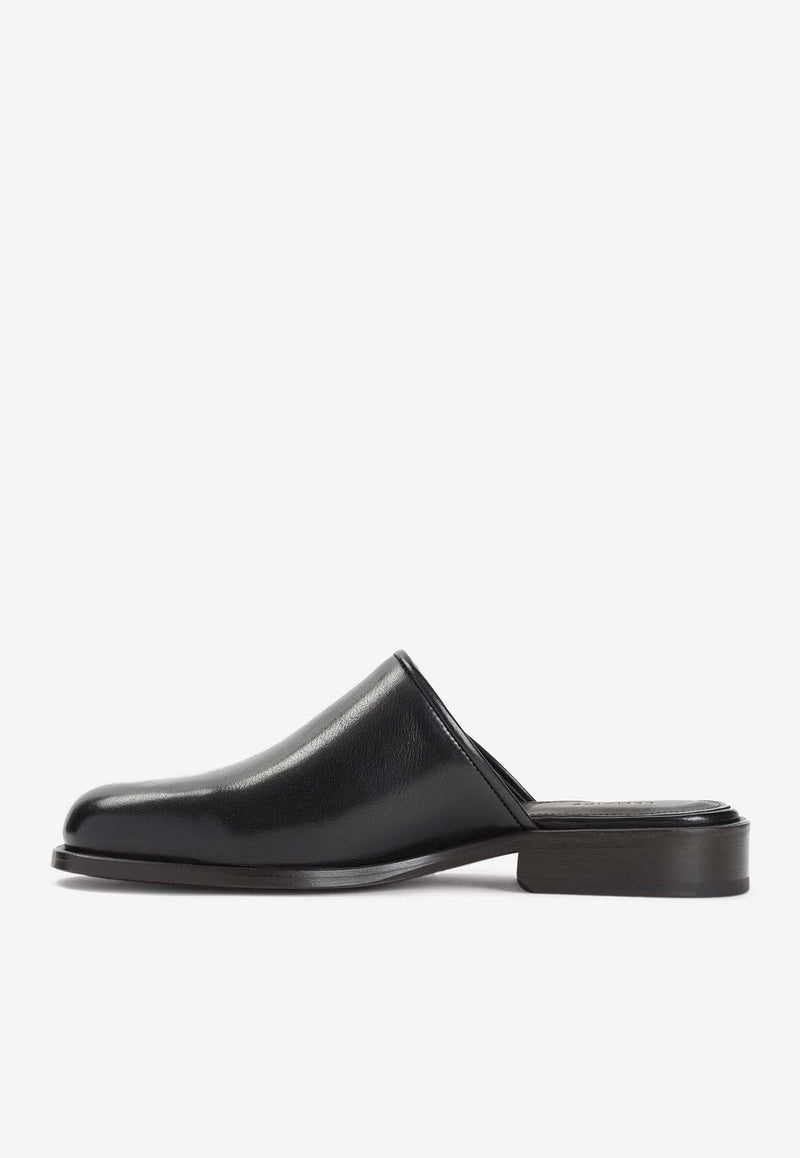 Square Toe Leather Mules