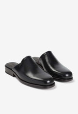 Square Toe Leather Mules