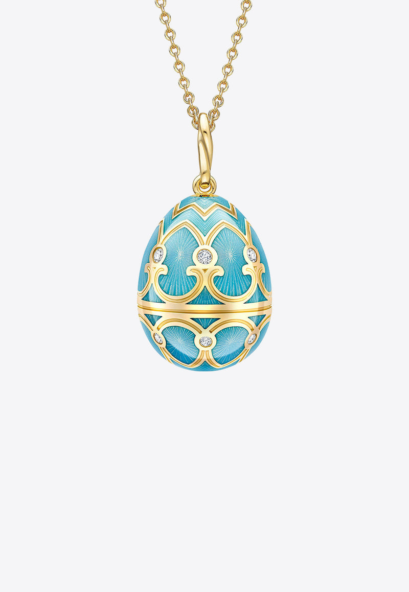 Fabergé Heritage Egg Pendant Necklace in 18-karat Yellow Gold Turquoise 173FP1349