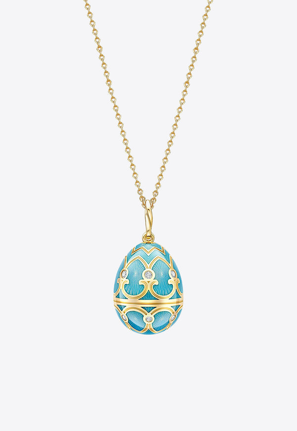 Fabergé Heritage Egg Pendant Necklace in 18-karat Yellow Gold Turquoise 173FP1349