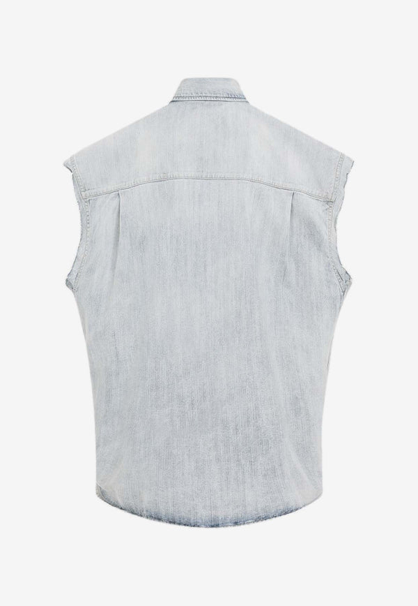 Ripped Denim Vest