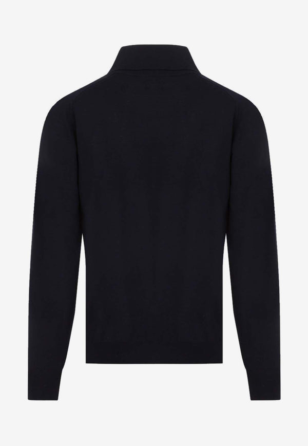 Long-Sleeved Polo Sweater