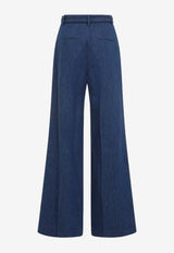 Norman Wide-Leg Belted Denim Pants