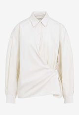 Straight Collar Twisted Shirt