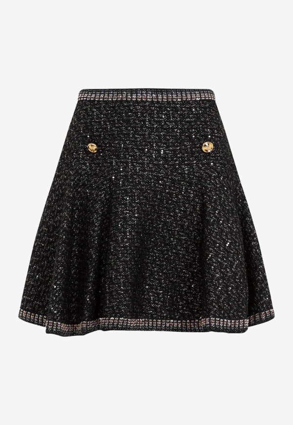 Bouclé Flared Mini Skirt