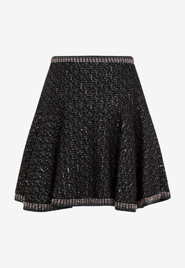 Bouclé Flared Mini Skirt