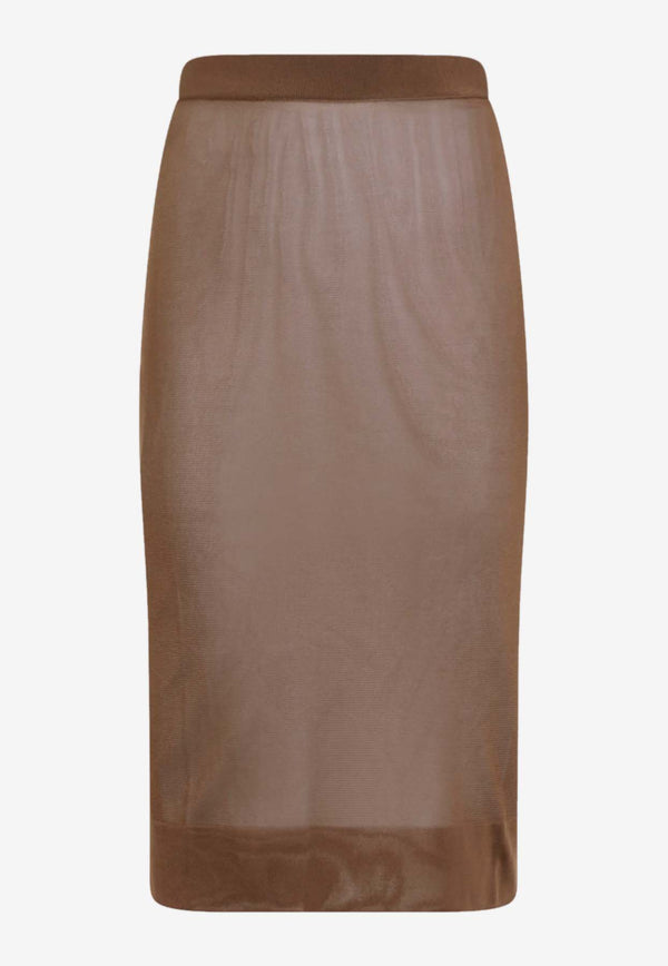 High-Rise Pencil Midi Skirt