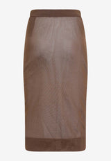 High-Rise Pencil Midi Skirt