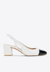 Sleek 50 Calf Leather Slingback Pumps