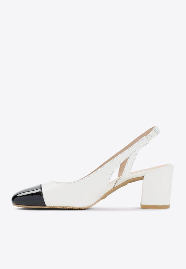 Sleek 50 Calf Leather Slingback Pumps