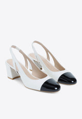 Sleek 50 Calf Leather Slingback Pumps