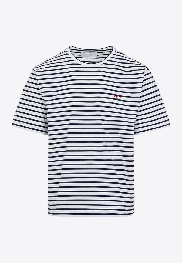 Logo Embroidered Stripe T-shirt