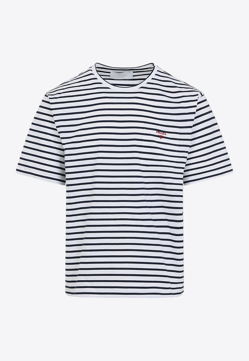 Logo Embroidered Stripe T-shirt