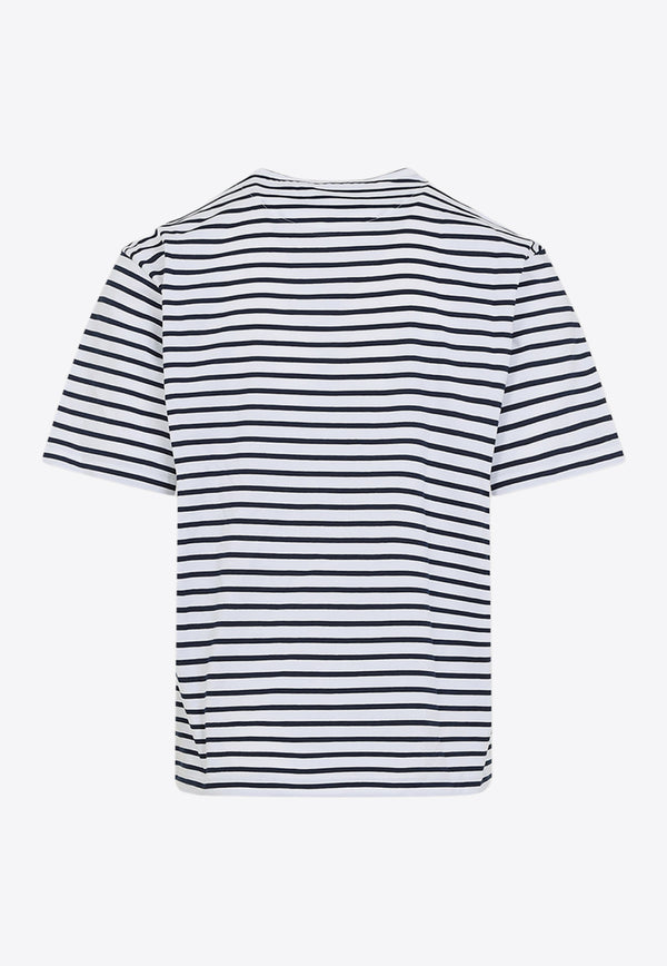 Logo Embroidered Stripe T-shirt