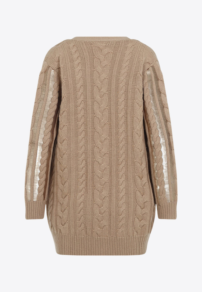 Mirco Cable Knit Sequined Cardigan