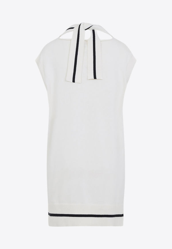 Logo Intarsia Sleeveless Mini Dress