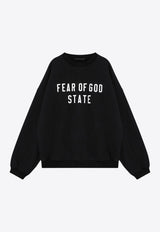 Fear Of God Essentials Logo Print Crewneck Sweatshirt Black 192BT246230F/P_FEARE-BLK