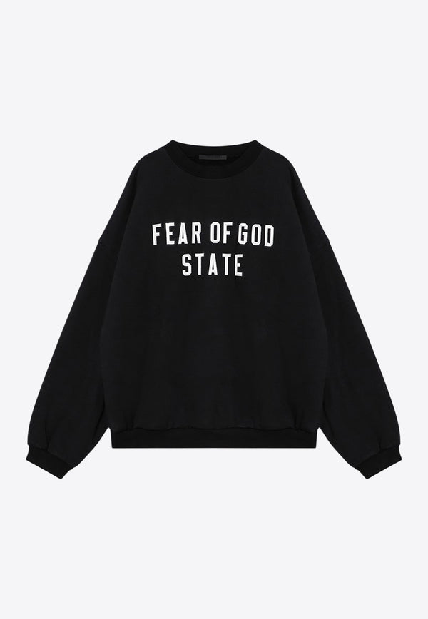 Fear Of God Essentials Logo Print Crewneck Sweatshirt Black 192BT246230F/P_FEARE-BLK