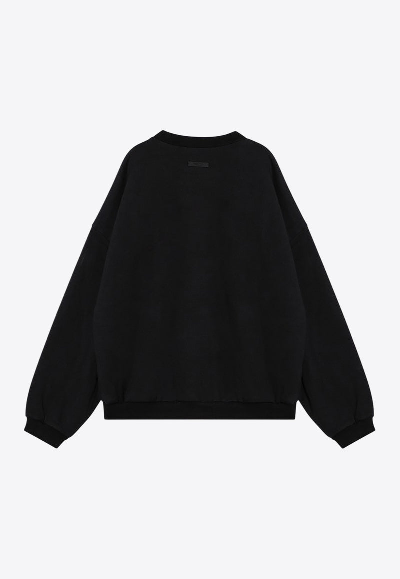 Fear Of God Essentials Logo Print Crewneck Sweatshirt Black 192BT246230F/P_FEARE-BLK